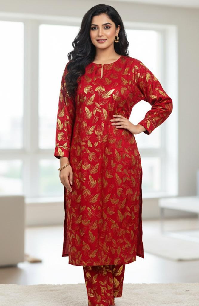 ZWPC 51 Gold Printed Unstitched 2 Pcs