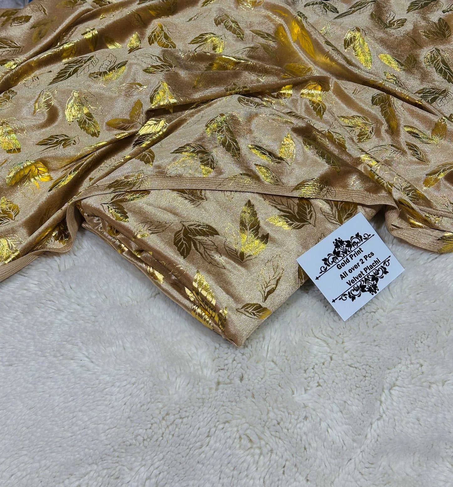 ZWPC 55 Gold Printed Unstitched 2 Pcs