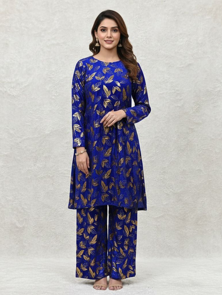 ZWPC 52 Gold Printed Unstitched 2 Pcs