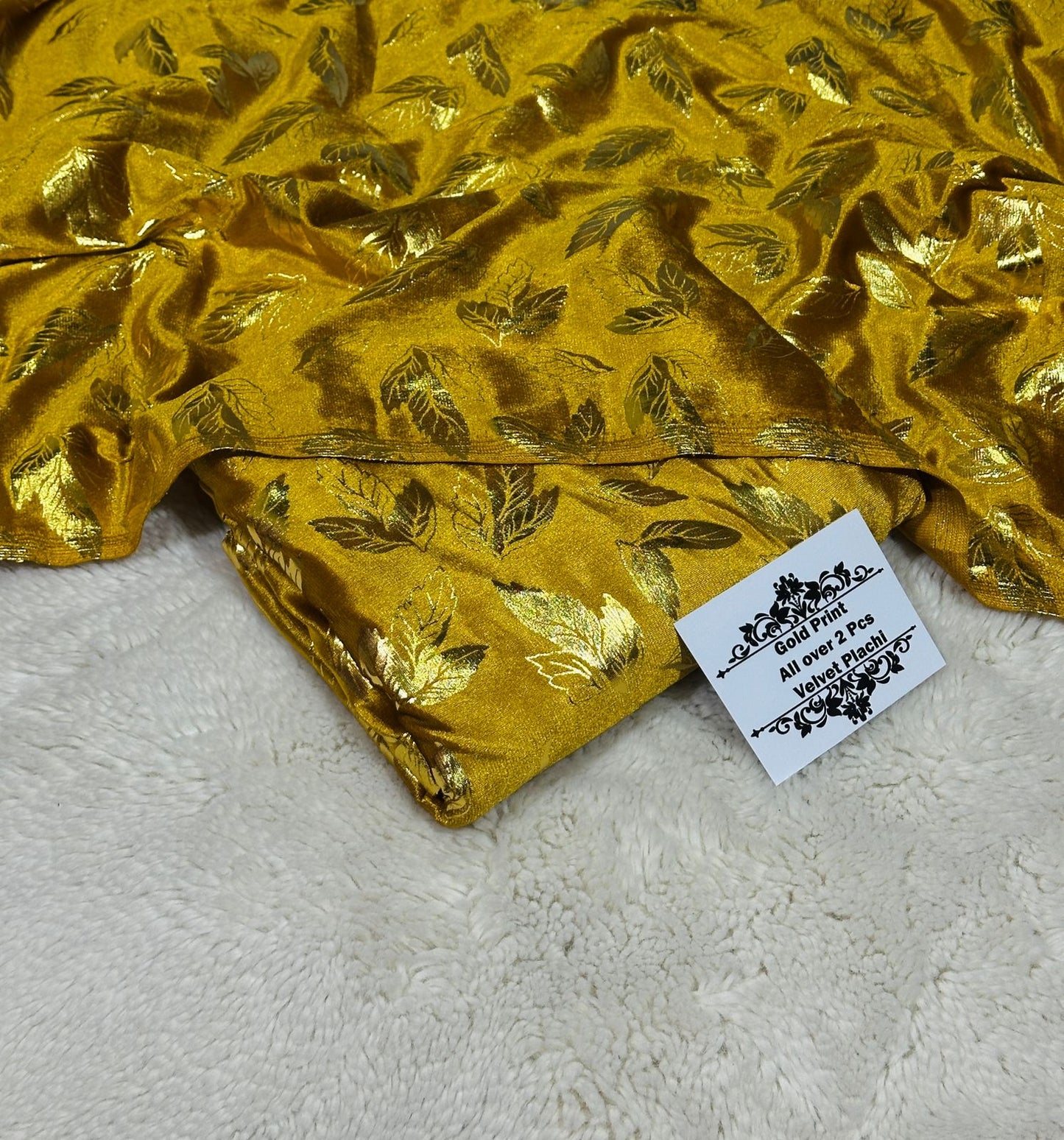 ZWPC 54 Gold Printed Unstitched 2 Pcs