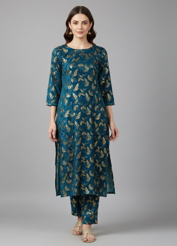 ZWPC 53 Gold Printed Unstitched 2 Pcs