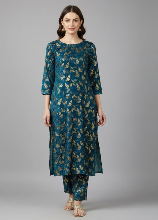 ZWPC 53 Gold Printed Unstitched 2 Pcs