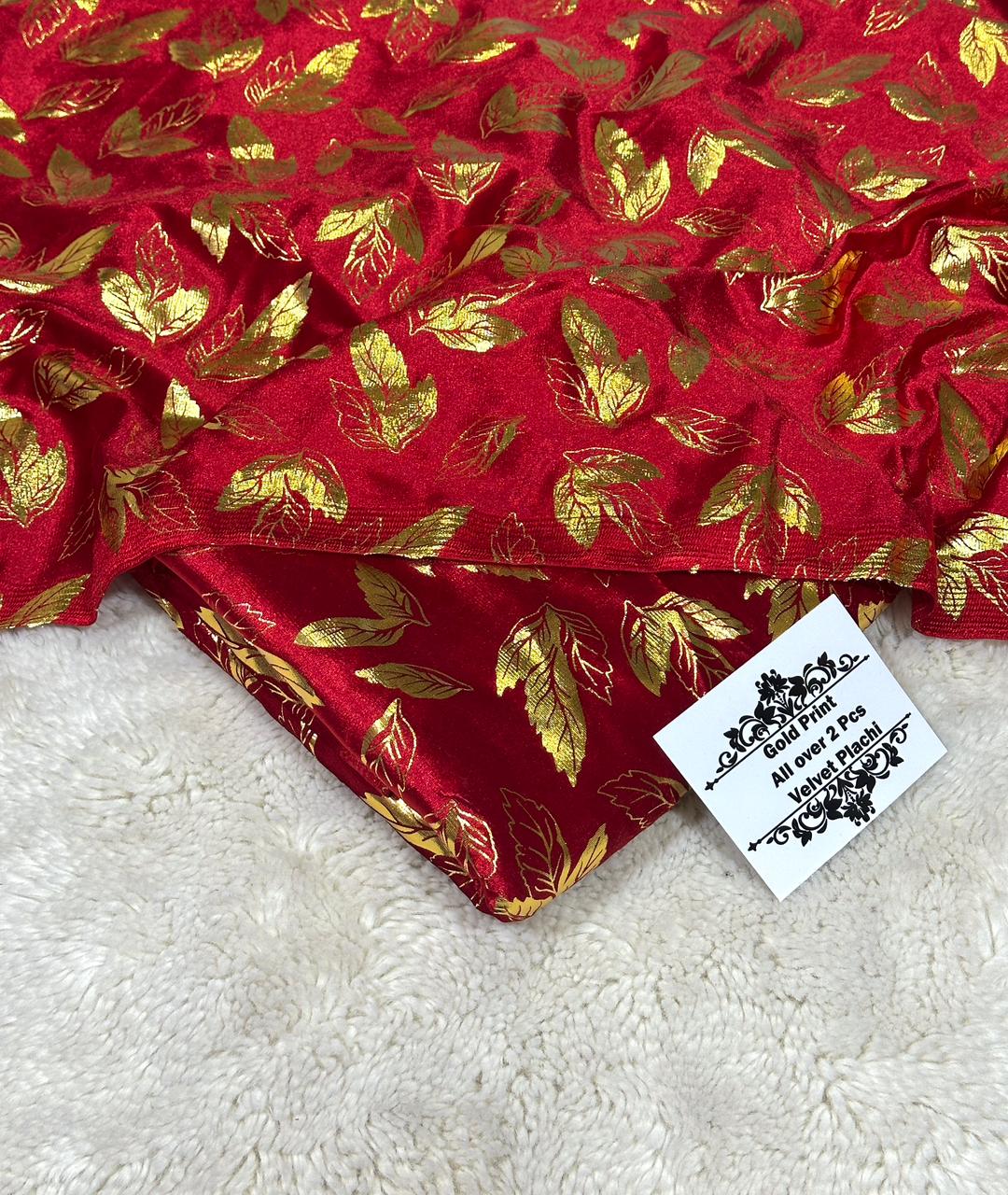 ZWPC 51 Gold Printed Unstitched 2 Pcs